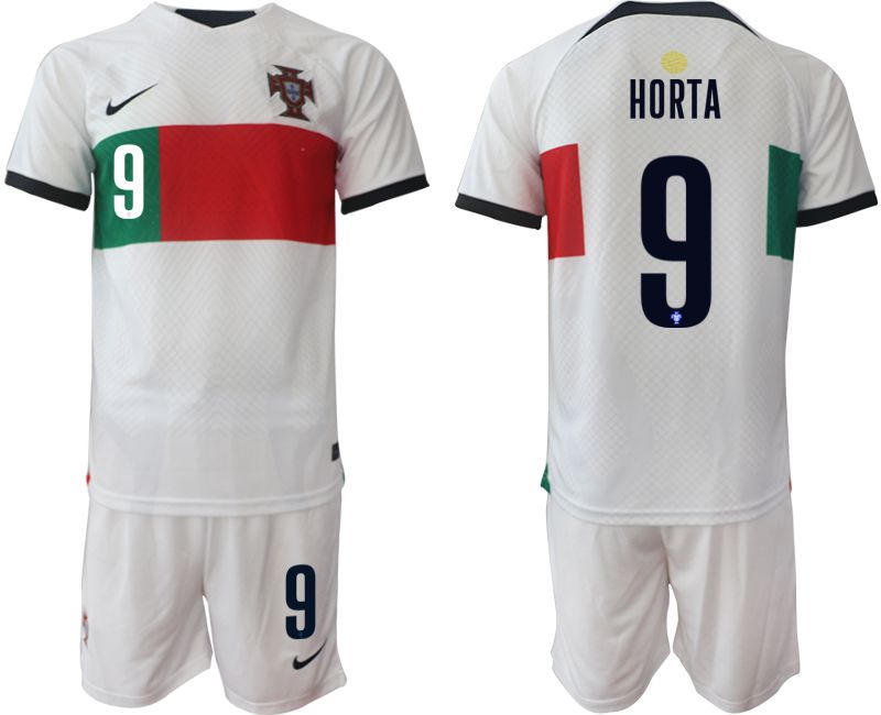 Men 2022 World Cup National Team Portugal away white #9 Soccer Jerseys->customized soccer jersey->Custom Jersey